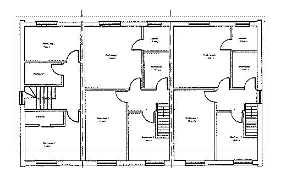 Lot: 46 - GARAGE SITE WITH PLANNING FOR THREE DWELLINGS - Proposed first floor plan